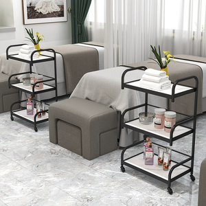 ชั้นวางของร้านเสริมสวยสมัยใหม่ รถเข็นเก็บอุปกรณ์เสริมสวย รถเข็นอเนกประสงค์เคลื่อนที่ รถเข็นแบบเข็นด้วยมือ - Product Image 6