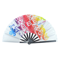 Grand éventail pliant en bambou - Accessoires pour la danse EDM, le cosplay et les concerts - Unisexe