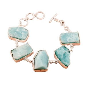 925 Sterling <b>Silver</b> <b>Bracelet</b> Natural Amazonite Rough Gemstone , Natural Gemstone Jewelry Supplier, Raw Gemstone Jewelry Exporter - Product Image 1