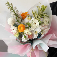 Imperméable à l'eau nouvelle couleur bonbon Cellophane Transparent Bouquet papier d'emballage Floral fleur cadeau étanche papier d'emballage