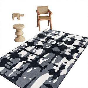 Tapis de salon élégant en laine noué à la main, design personnalisé, antidérapant, lavable, motif géométrique, marque ITHL, style indien - Product Image 1