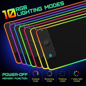 Alfombrilla de Ratón para Juegos Impermeable con Cargador Inalámbrico de 15 W, Diseño Nuevo, 900*400 mm, 10 Moldes de Iluminación RGB para Jugadores - Product Image 5