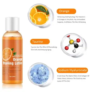 Meilleur soin efficace pour la peau Lotion exfoliante à l'orange Huiles blanchissantes pour les articulations Pour éliminer les peaux mortes Blanchiment et lissage