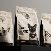 Pochette à fermeture éclair thermoscellée de qualité alimentaire avec impression personnalisée sac d'emballage de friandises pour chats sac de nourriture humide pour chats