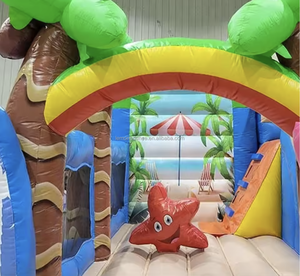 Castillo Inflable Comercial con Tobogán, Temática de Playa, para Fiestas Infantiles, Apto para Alquiler al Aire Libre - Product Image 3