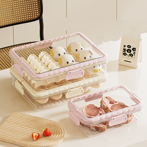Clear 4 compartment snack container Lid and handle PP food <b>storage</b> Organizer for kitchen picnic Food <b>storage</b> organizer - Product Image 2