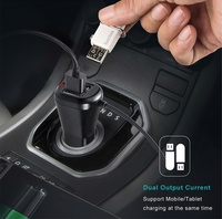 Émetteur FM sans fil Bluetooth 5.0 pour voiture, type long à suspendre, double USB, radio, récepteur mains libres, modulateur audio, lecteur MP3 pour voiture