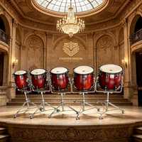 PaiGu (Set of 5) DFWY-1 Traditional Chinese Tuned Drums with Stand and Wheels