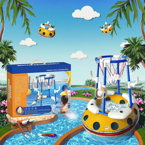 KS nouveau cadre de <span class=keywords><strong>basket</strong></span>-ball flottant extérieur parc aquatique Sport jouet anneau tir piscine d'eau flottante <span class=keywords><strong>basket</strong></span>-ball <span class=keywords><strong>panier</strong></span> cerceau jouet - Product Image 6