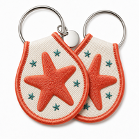 Porte-clés brodé personnalisé, design double face, broderie en tissu, porte-clés brodé pour cadeau promotionnel d'entreprise