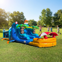 Toboggan gonflable géant et château gonflable combinés pour jeux en plein air, qualité commerciale pour location commerciale, aire de jeux gonflable