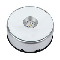 Base de lampe LED rotative ronde en plastique GLINN LB005, personnalisation OEM/ODM pour présentoir de cube de cristal, vente en gros fabricant