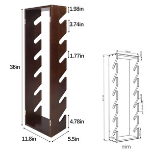 Support de <span class=keywords><strong>rangement</strong></span> pour planche à roulettes à 6 niveaux, support <span class=keywords><strong>mural</strong></span> en bois, support pour planche à roulettes, organisateur de planche à roulettes - Product Image 2