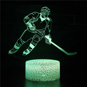 Popular lámpara de noche LED de hockey, luz de escritorio 3D táctil colorida - Product Image 4