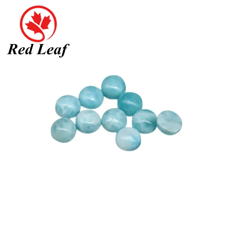 Pierres précieuses à feuilles rouges pierre naturelle en forme de coupe ronde, cabochon bleu en vrac pierre larimar nouvel arrivage larimar pierre naturelle en vrac