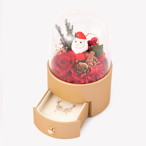 Rosa <span class=keywords><strong>Real</strong></span> de Navidad GR con Collar Te Amo en 100 Idiomas en Caja de Regalo, Rosas Eternas Hechas a Mano para Ella en el Día de San Valentín - Product Image 4