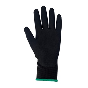 Gants de travail en <span class=keywords><strong>latex</strong></span> enduit personnalisés 15G pour la construction industrielle, en polyester noir, avec revêtement en <span class=keywords><strong>latex</strong></span> noir sablé, gants de sécurité pour le travail - Product Image 2