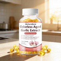 Exportation transfrontalière d'extraits d'ail vieilli inodores en gélules souples, complément alimentaire, 60 capsules, vente directe d'usine, support OEM