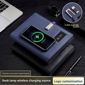 Carnet portable B5 en tissu avec batterie externe intégrée et organiseur pour réunions d'affaires - Cadeau d'entreprise - Product Image 4