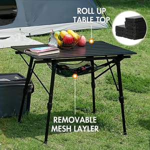 <span class=keywords><strong>Table</strong></span> de <span class=keywords><strong>camping</strong></span> pliante <span class=keywords><strong>4</strong></span> plis légère avec hauteur réglable Emballage personnalisé avec logo personnalisé - Product Image 5