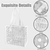 Sac de plage transparent en PVC imprimé à pois roses, nouveau design, imperméable, motif floral, sac à bandoulière pour le shopping – Vente en gros