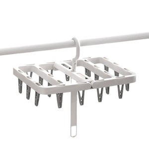 Tendedero Plegable Multi-Clip Chunzao, Tipo Gancho Rectangular, Ahorra Espacio, Colgador de Ropa para Balcón, Clip para Calcetines - Product Image 5