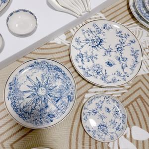 Wholesale Porcelain Bone China Ceramic Dinnerware <b>Sets</b> Edge Dessert Dinner Plates for Home or Wedding <b>PC</b> Material - Product Image 3