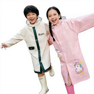 Impermeable Infantil con Correa de Dibujos Animados de EVA y Bolsillo para Mochila para Uso Escolar, Protección Total del Cuerpo - Product Image 1