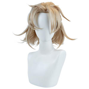 วิกผมคอสเพลย์อัลเบโด้จากเกม Genshin Impact สำหรับผู้ชาย ความยาว 35 ซม. ผลิตจากเส้นใยสังเคราะห์สีฟลักซ์ ทนความร้อน รุ่นใหม่ล่าสุด - Product Image 2