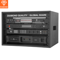 Système audio DIAMOND AUDIO 4-en-1 en bois massif avec peinture effet goutte de pluie, amplificateur de puissance 1000W pour audio professionnel