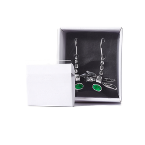 Boucles d'oreilles pendantes Lucky Brand en forme d'insecte, émeraude verte sertie clos, en alliage, bijoux de mode bohème pour femme - Product Image 1