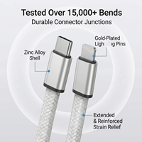 Kabel Pengisi Daya Cepat 27W PD Magnetik Flat Nylon Braided Tipe C 8PIN 1M Tembaga Murni Sinkronisasi Data Custom OEM Hemat Biaya