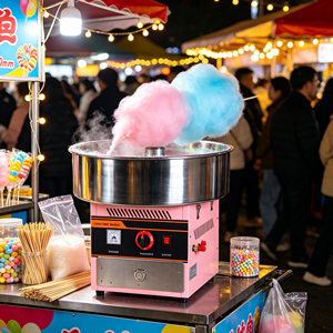 Stainless Steel Bowl Commercial Cotton <b>Candy</b> <b>Machine</b> Automatic Filament Spinning Pink <b>Candy</b> Floss Maker Portable Snack Equipment - Product Image 2