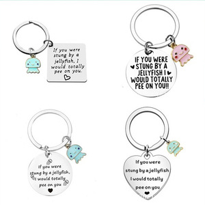 Portachiavi in Acciaio Inox con Incisione 'Se ti Stuzzicano le Piccole Meduse' Gioielli per Coppie Personalizzati all'Ingrosso - Product Image 2