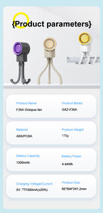 Ventilateur de poussette pour bébé, flexible et rotatif, à clipser sur table, chaise, poussette, mini ventilateur portable design pieuvre pour nourrisson - Product Image 5