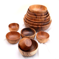 Vaisselle en bois d'acacia de style japonais Design vintage soupe salade et bol de service pour camping vaisselle usage domestique
