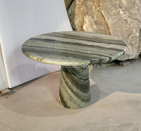 Table basse en marbre de style vert frais naturel personnalisable, forme ronde, design tendance, meubles pour maison, villa