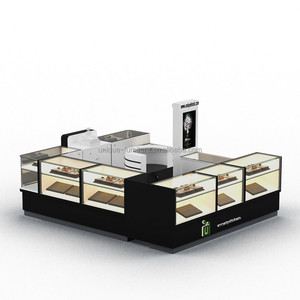 Thiết kế độc đáo đồ trang sức kiosk kính hiển thị truy cập với ánh sáng LED Mall kiosk cho đồ trang sức hấp dẫn đồng hồ gian hàng thiết kế để bán - Product Image 1