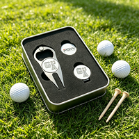 Ensemble cadeau de golf professionnel, outil de réparation de divots en métal moulé sous pression avec logo personnalisé, marqueurs de balle de golf anti-rayures et clips pour chapeau