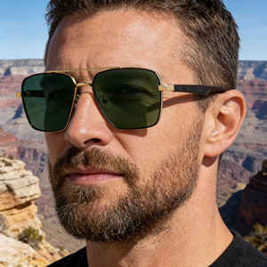 Lunettes de soleil polarisées Kingshine Square Frame pour hommes, verres TAC UV400, monture en métal noir et plastique, protection solaire extérieure - Product Image 4