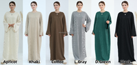Abaya en tissu tricoté d'hiver Brion pour femmes, robe musulmane modeste à manches longues, vêtements islamiques élégants, style Dubaï, collection de vêtements ethniques