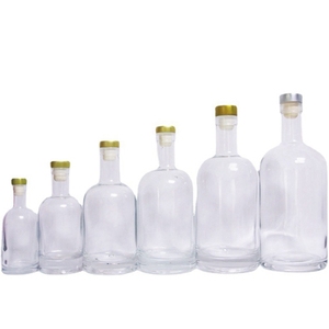 Bouteille en verre blanc haute qualité ronde de 50 ml de style nordique avec bouchon en liège, étanche, vide, pour rhum, whisky, spiritueux, vodka, liqueur - Product Image 4