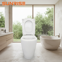 WC en céramique sans rebord, style moderne de luxe, double chasse, deux pièces, à poser au sol, garantie 5 ans, pour toilettes commerciales