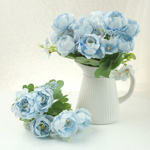 Ramo de peonías artificiales vibrantes de estilo europeo, flores artificiales para bonsái, accesorios de decoración para bodas y escenas - Product Image 4