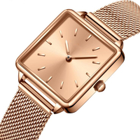 Montre-bracelet à quartz élégante pour femme, bracelet en acier inoxydable, jour et date, étanche, montre-bracelet habillée