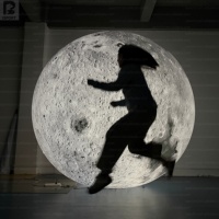 Ballon lunaire géant gonflable en PVC hermétique de 2m, 3m, 4m, modèle personnalisé de la Lune avec LED, inspiré des neuf planètes