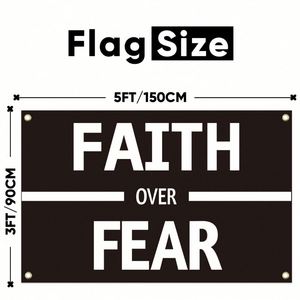 Faith Over Fear 3x5 pieds pour la décoration murale de la chambre, du dortoir universitaire, de la chambre à coucher, du salon - Product Image 2
