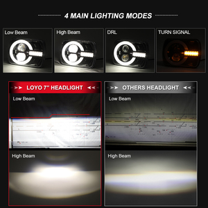 Lampu depan mobil LED Hi <span class=keywords><strong>Lo</strong></span> 120W, lampu depan 7x6 5X7 inci Faros LED secuenical persegi Off Road dengan panah mata malaikat DRL untuk Jeep - Product Image 5