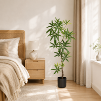 Arbre artificiel Schefflera hyper-réaliste en PE, 120 cm, ignifuge anti-UV, écologique, pour aménagement paysager de luxe, Pâques, anniversaire