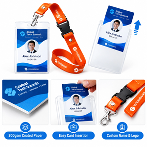Correa de Cuello Personalizada de Poliéster con Porta Identificación y Gancho Giratorio de Metal para Personal de Oficina, Eventos, Promociones, Venta al Por Mayor - Product Image 1
